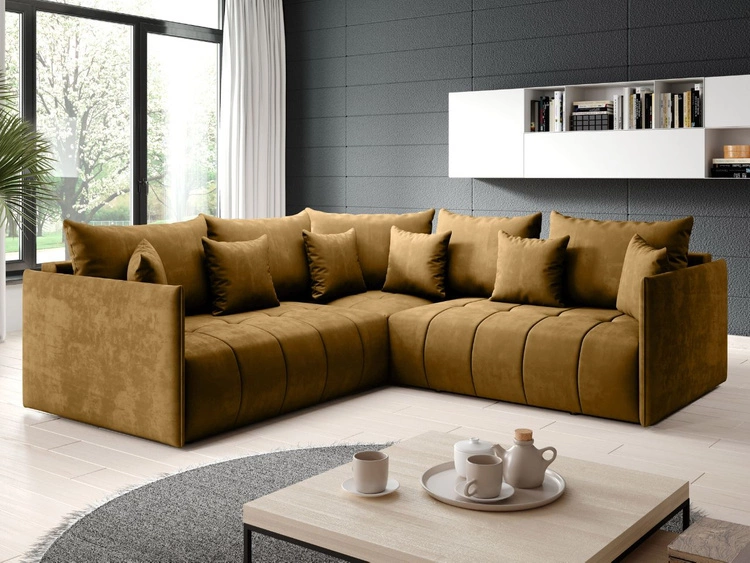 Narożnik L uniwersalny z funkcją spania i pojemnikiem Ardi L Żółty