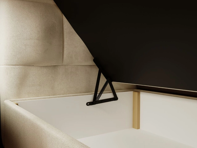 Łóżko kontynentalne z pojemnikiem na pościel 180x200 Alicante Beżowe