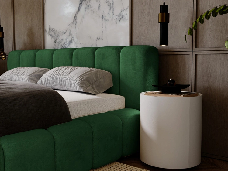 Łóżko tapicerowane z pojemnikiem na pościel 120x200 Ibiza Zielone