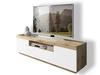 Szafka RTV pod telewizor z drzwiczkami i szufladą Asumi Biały i dąb wotan