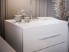 Stolik nocny z dwoma szufladami Nuveo Lux Biały Połysk
