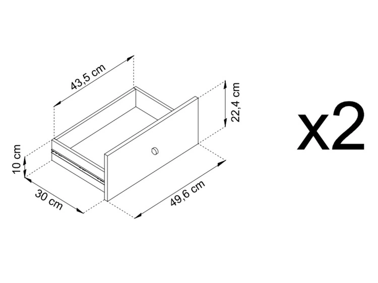 Stolik kawowy z szufladą na czarnych nóżkach Amor Granatowy