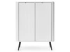 Komoda z drzwiami na złotych nogach Viva Biała
