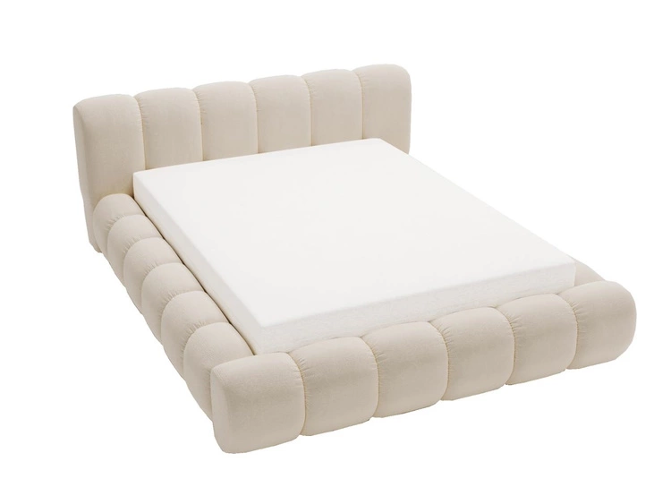 Łóżko tapicerowane z pojemnikiem na pościel 180x200 Doria Beżowe