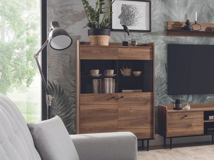 Witryna stojąca do salonu Vasa Brązowa