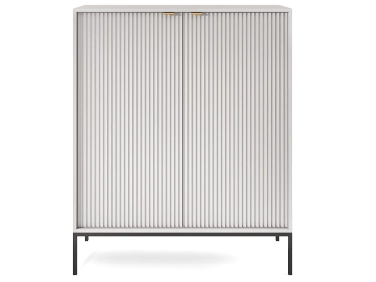 Komoda z drzwiami Amber szara na czarnych nogach