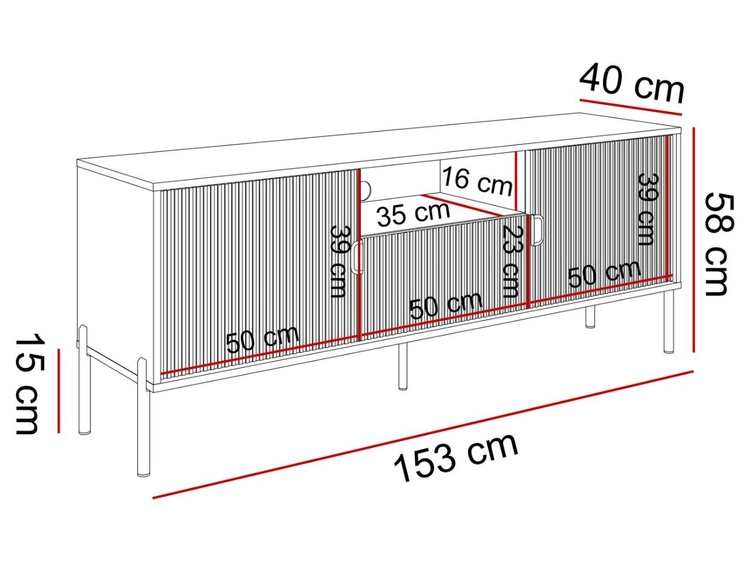Szafka RTV dwudrzwiowa z szufladą Orlean czarny mat