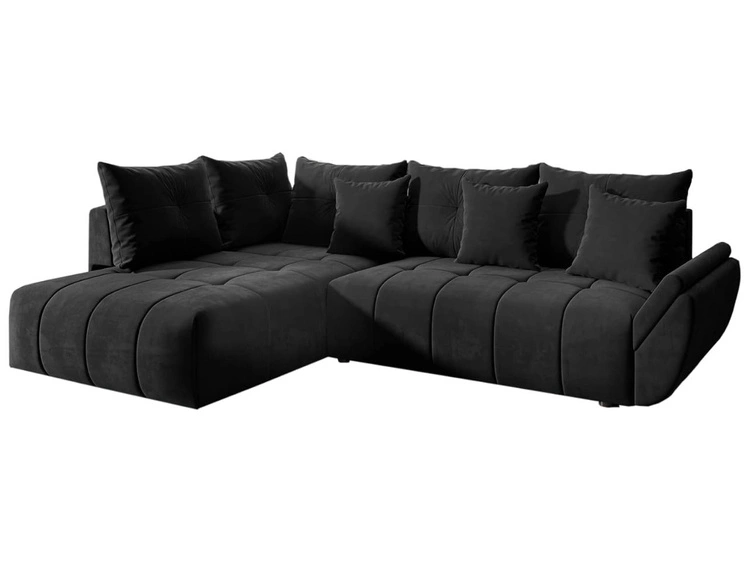 Narożnik L uniwersalny z funkcją spania i pojemnikiem Genoa Antracytowy