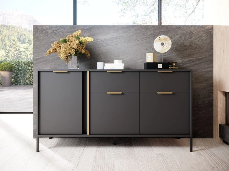 Komoda z drzwiami i szufladami Drino Antracyt