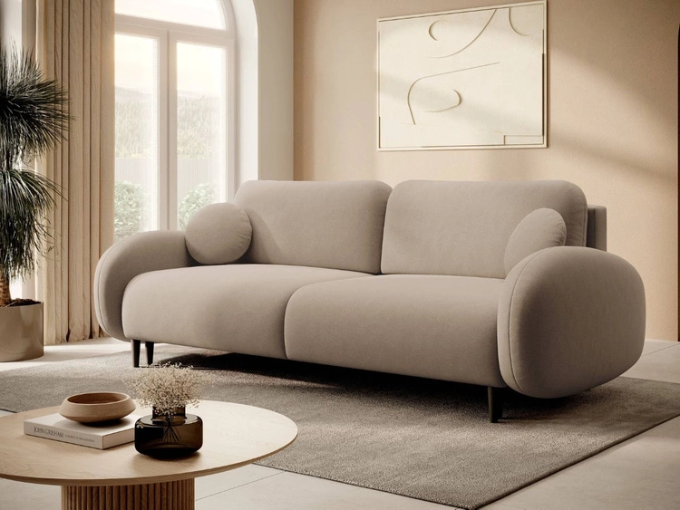 Kanapa z funkcją spania i pojemnikiem na pościel Alta Brązowa