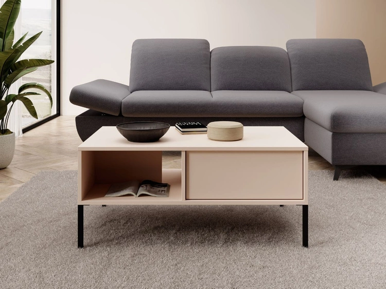 Stolik kawowy z szufladami Dego Beżowy