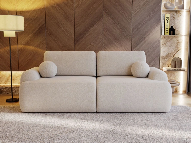 Kanapa z funkcją spania i pojemnikiem Aurio Biała