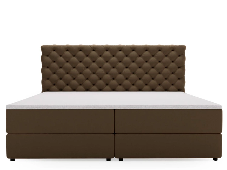 Łóżko kontynentalne z pojemnikiem na pościel 200x200 Bergamo brązowe