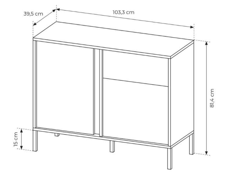 Komoda z drzwiami i szufladą Dego Beżowa