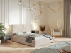 Łóżko tapicerowane z pojemnikiem i stelażem 120x200 Tesis Beżowe