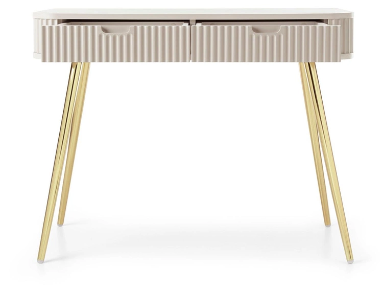 Toaletka z złotymi metalowymi nogami Viva Beżowa