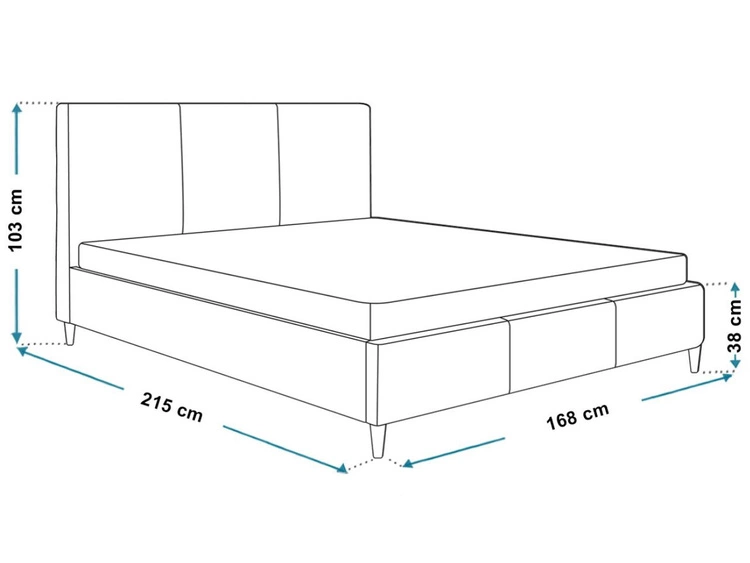 Łóżko tapicerowane ze stelażem 160x200 Trio Beżowe