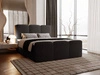 Łóżko kontynentalne z pojemnikiem na pościel 140x200 Campi Czarne