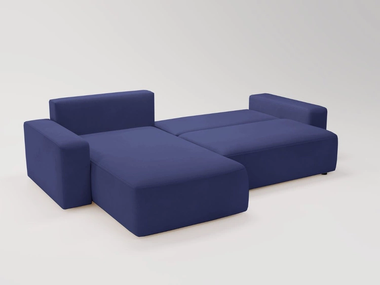 Narożnik L Lewy z funkcją spania i pojemnikiem Tazones Granatowy