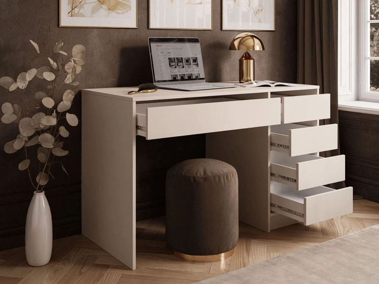 Biurko z pięcioma szufladami Melo kaszmir mat