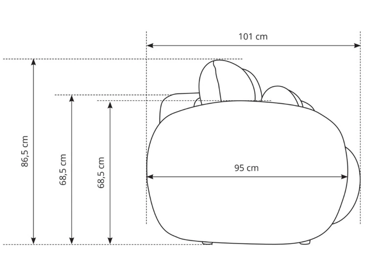 Kanapa z funkcją spania i pojemnikiem na pościel Oreo Kremowy