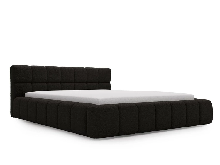 Łóżko tapicerowane z pojemnikiem i stelażem 160x200 Alicante Czarne