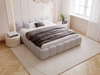 Łóżko tapicerowane z pojemnikiem i stelażem 200x200 Cloud Low szare