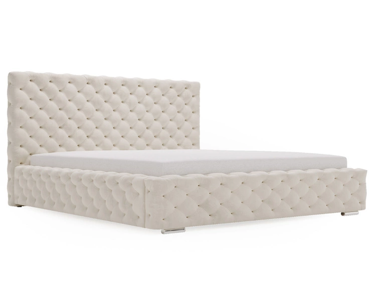 Łóżko tapicerowane z pojemnikiem i stelażem 140x200 Astra Beżowy