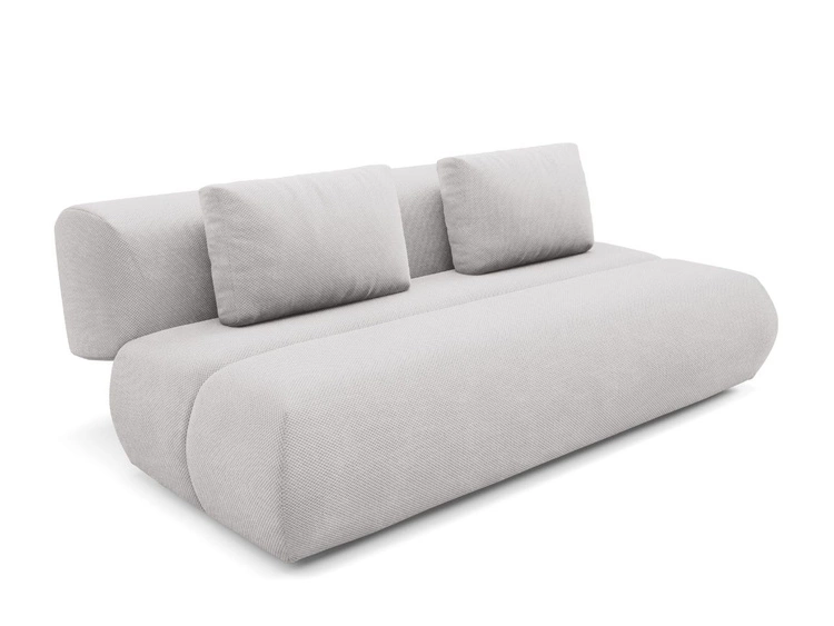 Kanapa z regulowanym oparciem, funkcją spania i pojemnikiem Figo Szara