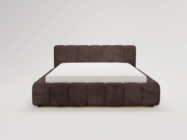 Łóżko tapicerowane z pojemnikiem na pościel 160x200 Ibiza Brązowe