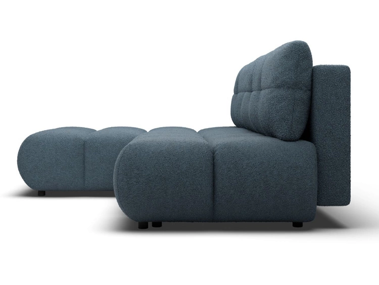 Narożnik z funkcją spania i pojemnikiem Lewy Milet Ciemnoniebieski