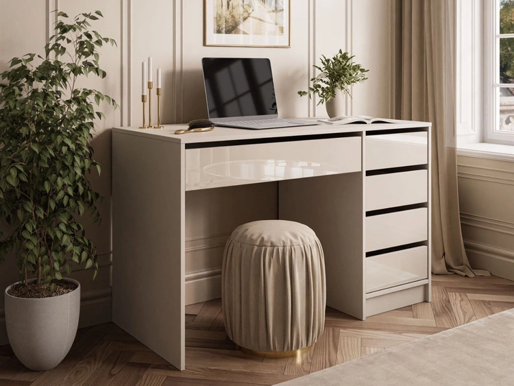 Biurko z pięcioma szufladami Melo kaszmir połysk