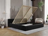 Łóżko tapicerowane z pojemnikiem i stelażem 160x200 Lipari Czarny