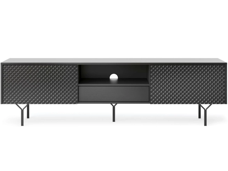 Szafka pod telewizor z szufladą i drzwiczkami Ravi Czarna