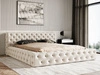 Łóżko tapicerowane z pojemnikiem i stelażem 140x200 cm Palini Beżowe