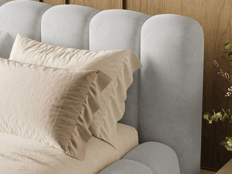 Łóżko tapicerowane z pojemnikiem i stelażem 120x200 Averia Szary