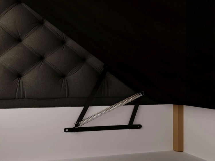 Łóżko kontynentalne z pojemnikiem na pościel 180x200 Bergamo ciemnoszare