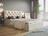 Łóżko tapicerowane z pojemnikiem i stelażem 140x200 Selva Beżowy