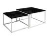 Stolik kawowy na białym stelażu Asumi Czarny Połysk 40x46