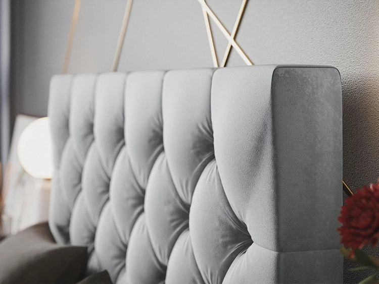 Łóżko tapicerowane z pojemnikiem i stelażem 120x200 Selva Czarny