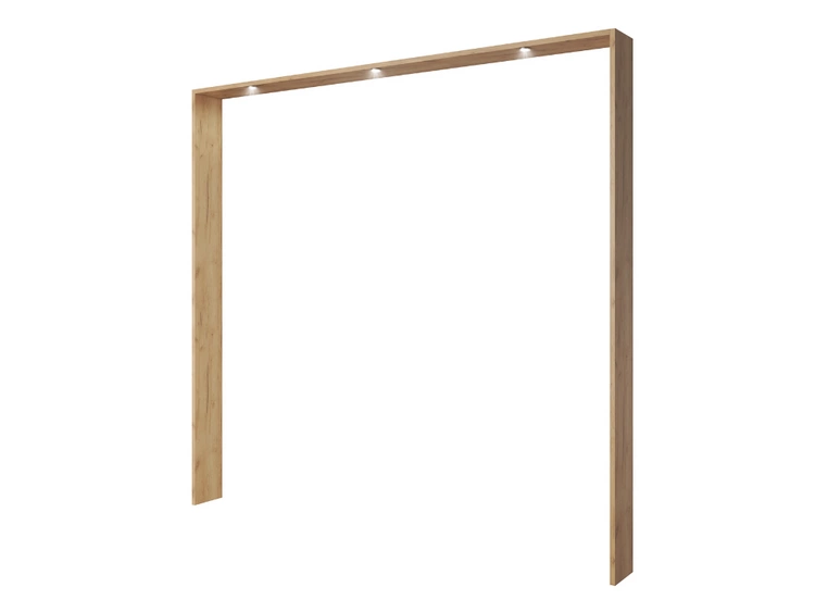 Szafa pięciodrzwiowa z drzwiami uchylnymi i oświetleniem LEDBaffi Dąb Craft Złoty, Biała