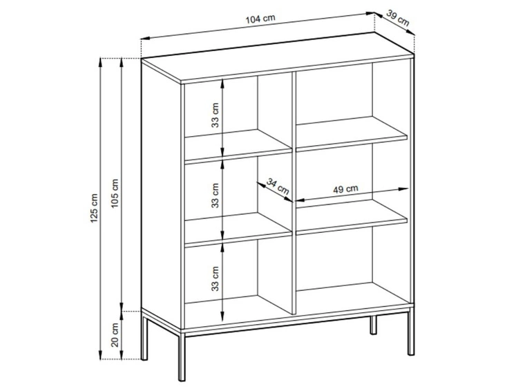 Komoda z drzwiami Amber czarna na złotych nogach