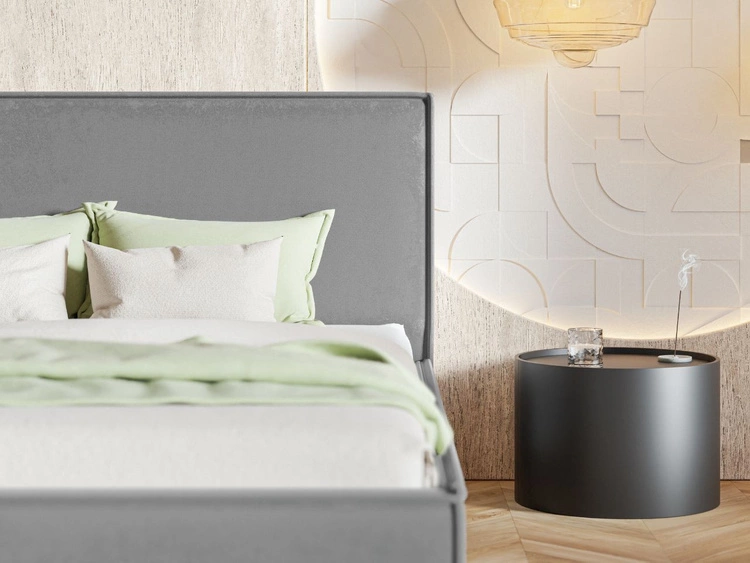 Łóżko tapicerowane ze stelażem 120x200 Grenada Kremowy