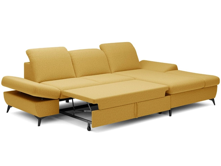 Narożnik L Prawy z funkcją spania i pojemnikiem Hannover Żółty