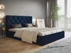 Łóżko tapicerowane z pojemnikiem i stelażem 120x200 Selva Ciemny niebieski