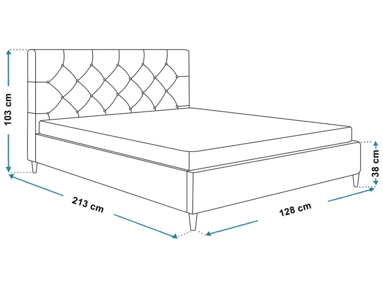 Łóżko tapicerowane ze stelażem 120x200 Tril Czarne