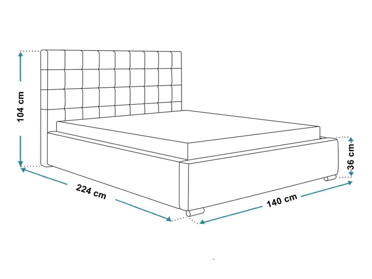 Łóżko tapicerowane z pojemnikiem i stelażem 120x200 Terra Ciemnoniebieskie