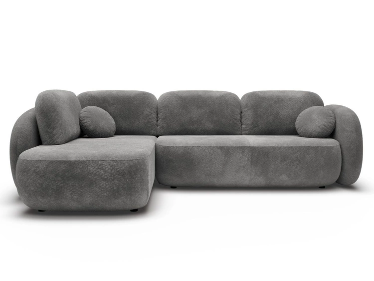 Narożnik z funkcją spania i pojemnikiem Lewy Carino Szary