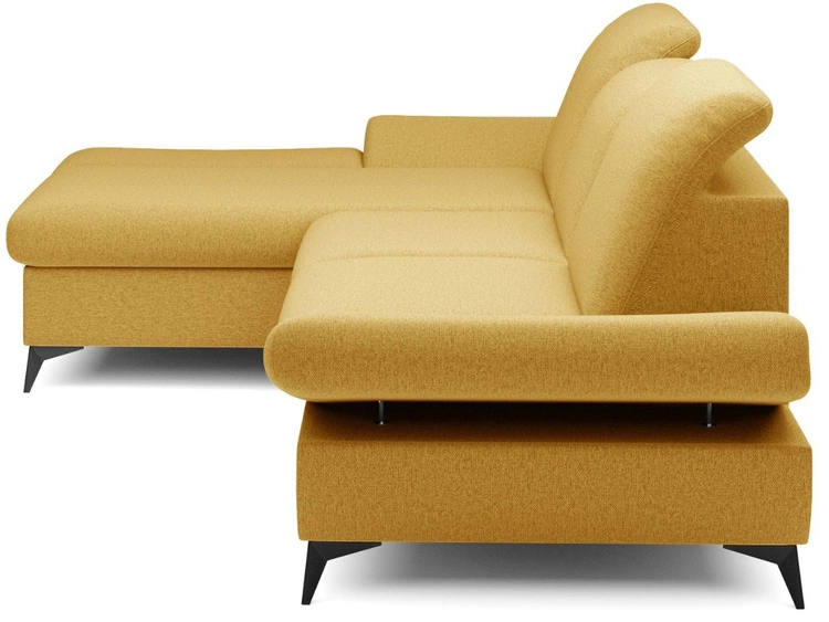 Narożnik L Lewy z funkcją spania i pojemnikiem Hannover Żółty