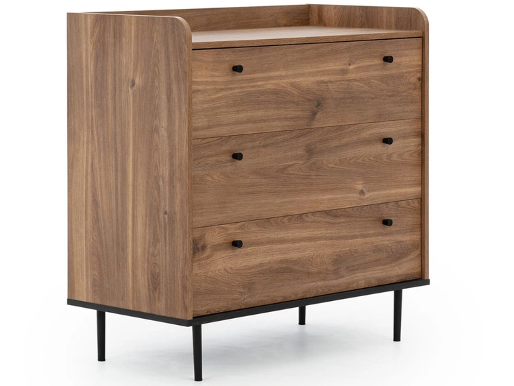 Komoda z trzema szufladami Vasa Brązowa